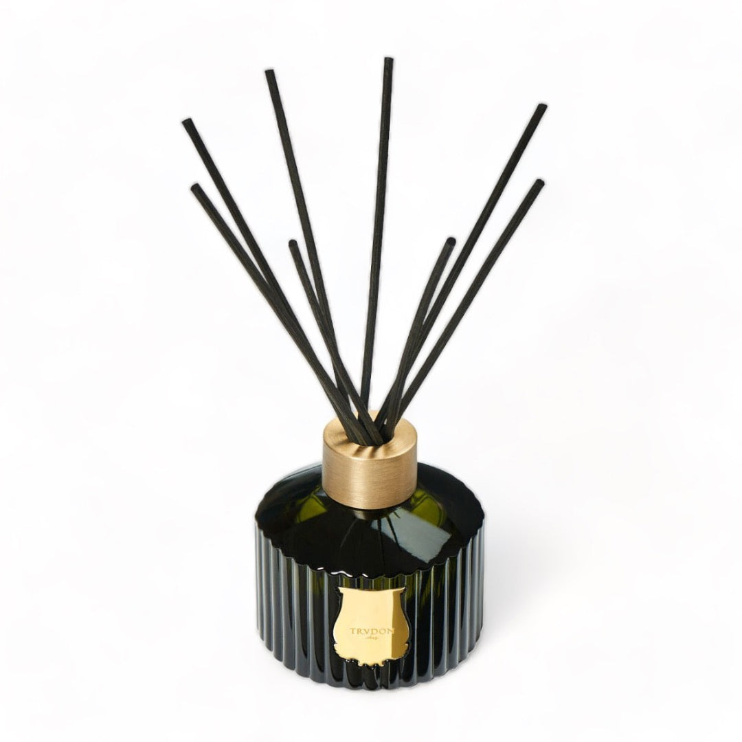 Trudon Abd El Kader Home Fragrance Diffuser 350ml Home Fragrance Diffuser in green glass w/ gold Trudon emblem.